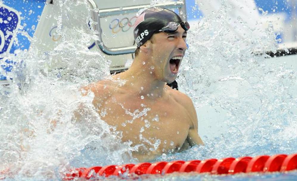 Michael Phelps: Otto ori e 7 record mondiali ai Giochi di Pechino, Battuto Spitz, l’americano diventa l’atleta con pi ori di sempre in un’edizione olimpica. Afp